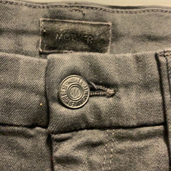 MOTHER High-Waisted Looker Ankle Fray Jeans In Guily Glitter Racer - Picture 11 of 12